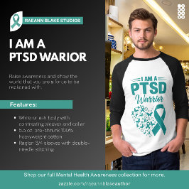 Ich bin ein PTSD-Krieger 3/4-Ärmel T-Shirt