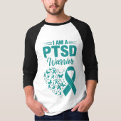 Ich bin ein PTSD-Krieger 3/4-Ärmel T-Shirt (Vorderseite)