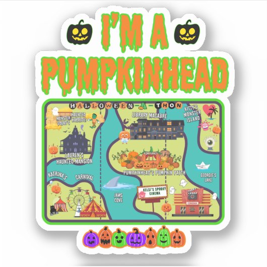 Ich bin ein Pumpkinhead Map Sticker (Vorderseite)