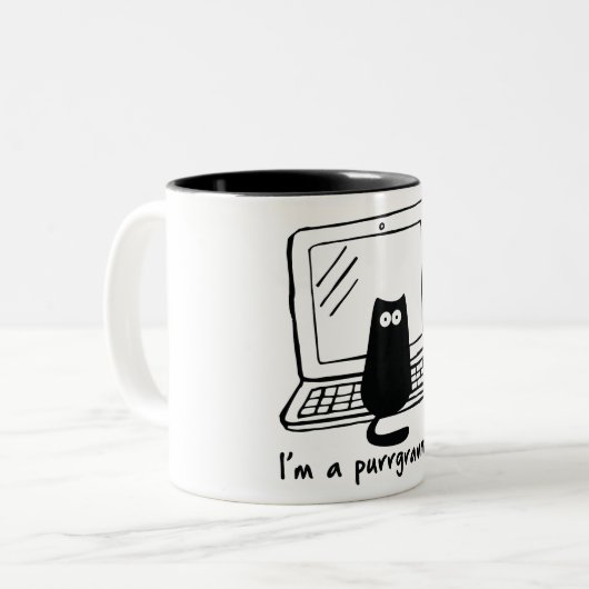 Ich bin ein purrgrammer zweifarbige tasse (Vorderseite Links)
