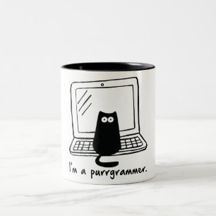 Ich bin ein purrgrammer zweifarbige tasse