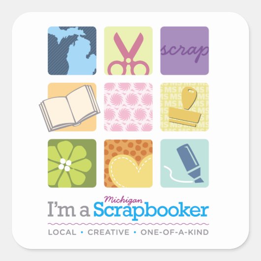 Ich bin ein quadratischer Aufkleber Michigans (Vorderseite)