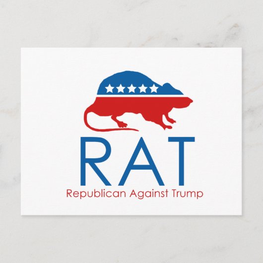 Ich bin ein R.A.T.: Republikaner gegen Trump Postkarte (Vorderseite)