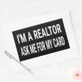 Ich bin ein Realtor, der mir meine Karte Frage Rechteckiger Aufkleber (Umschlag)