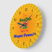 Ich bin ein Realtor. Was ist dein Super-Power? Große Wanduhr (Winkel)