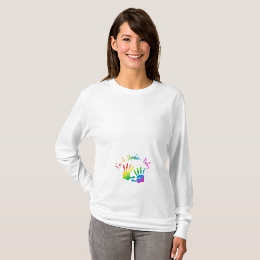 Ich bin ein Regenbogen-Baby-MutterschaftsShirt, T-Shirt (Vorne ganz)