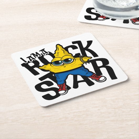 Ich bin ein Rock Star Rechteckiger Pappuntersetzer (angewinkelt)