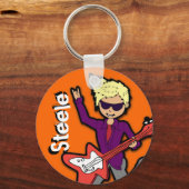 "Ich bin ein Rockstar"-Grafik mit dem Namen Schlüs Schlüsselanhänger (Vorderseite)