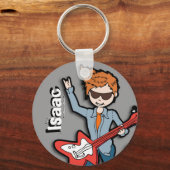 "Ich bin ein Rockstar" grau, Schlüsselanhänger gen (Vorderseite)