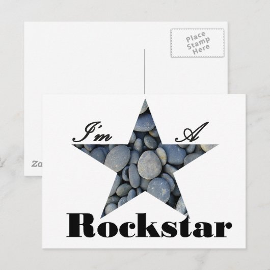 Ich bin ein Rockstar Postkarte (Vorne/Hinten)