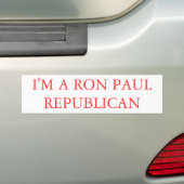 Ich bin EIN RON PAUL-REPUBLIKANER 3 Autoaufkleber (Auf Auto)