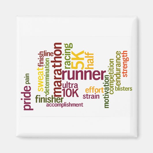 Ich bin ein Runner Words Magnet (Vorne)