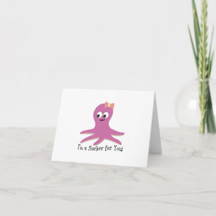 Ich bin ein Sauger für Sie! Rosa Krake Feiertagskarte