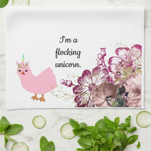 Ich bin ein scharendes Einhorn-Huhn-Geschirrtuch Geschirrtuch (Gefaltet)