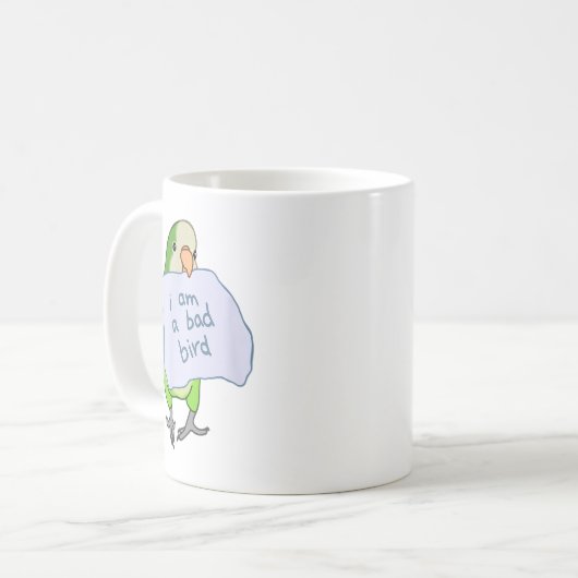 Ich bin ein schlechter Bird Funny Quaker Parrot Gr Kaffeetasse (Vorderseite Links)