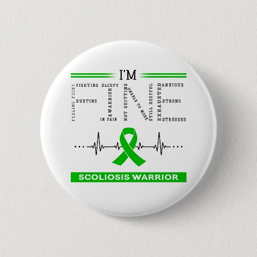 Ich bin ein schöner Scoliose-Krieger Button (Vorderseite)