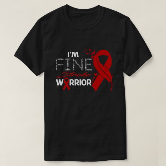 Ich bin ein schöner Stroke Warrior Awareness Feath T-Shirt (Design vorne)