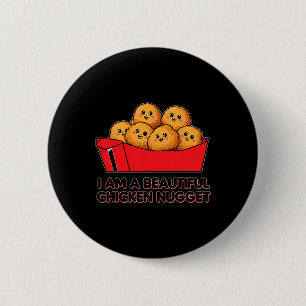 Ich bin ein schönes Hühnchen-Nugget-Halloween-Kost Button