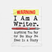 Ich bin ein Schriftsteller, der Funny Autor schrei Fleecedecke (Vorderseite)