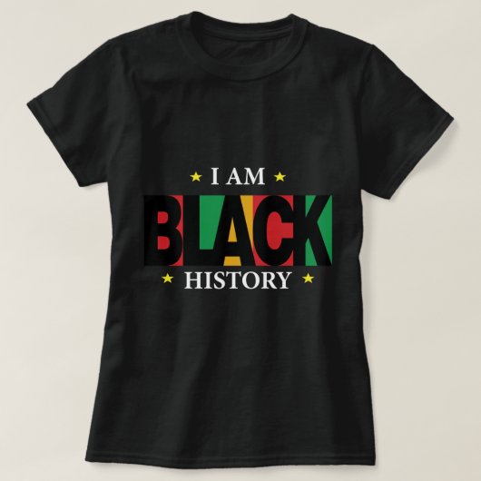 Ich bin ein Schwarz Geschichte T-Shirt (2) (Design vorne)