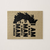 Ich bin ein schwarzer Mann Afro liest Gold individ Puzzle (Horizontal)
