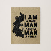 Ich bin ein schwarzer Mann Afro liest Gold individ Puzzle (Vertikal)