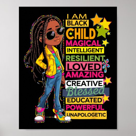 Ich bin ein schwarzes Kind Geschichtsmonat Afroame Poster (Vorne)