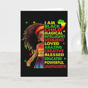 Ich bin ein schwarzes Kind Juneteenth Afroamerikan Karte