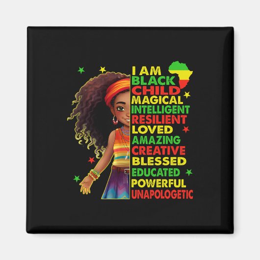 Ich bin ein schwarzes Kind Juneteenth Afroamerikan Magnet (Vorne)