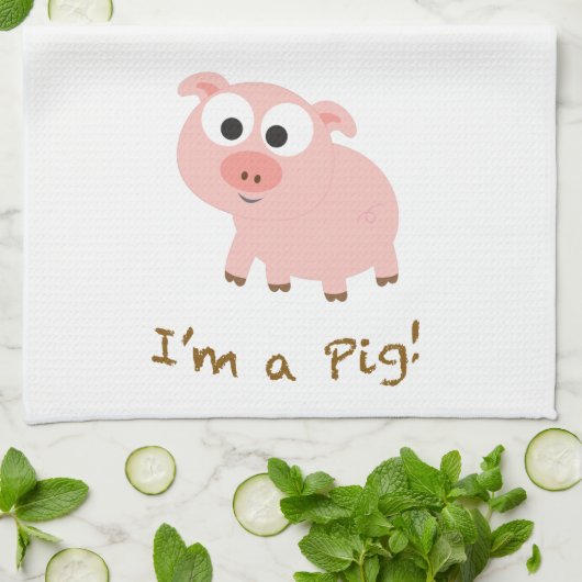 Ich bin ein Schwein Geschirrtuch (Gefaltet)