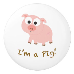 Ich bin ein Schwein Keramikknauf
