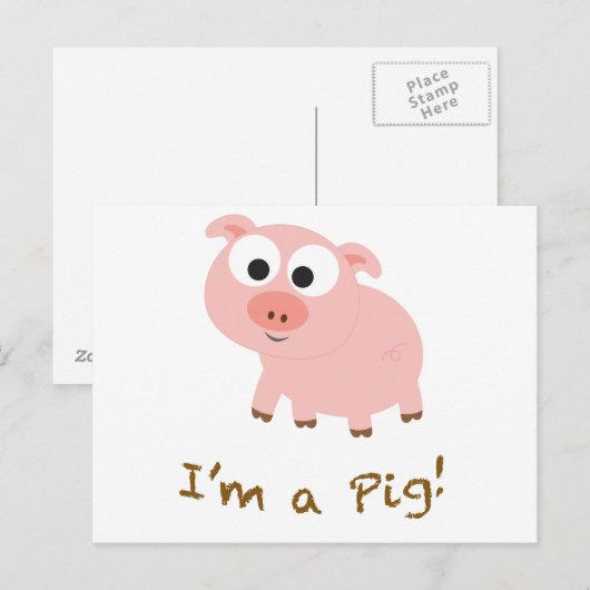 Ich bin ein Schwein Postkarte (Vorne/Hinten)