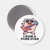 Ich bin ein Schweinestern Funny Rock Star Pig Puff Magnet (Vorderseite/Rückseite)