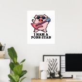 Ich bin ein Schweinestern Funny Rock Star Pig Puff Poster (Heimbüro)