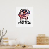Ich bin ein Schweinestern Funny Rock Star Pig Puff Poster (Küche)