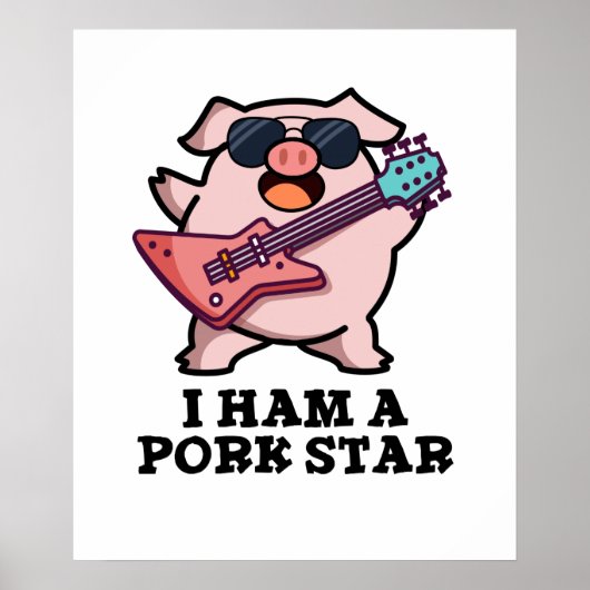 Ich bin ein Schweinestern Funny Rock Star Pig Puff Poster (Vorne)