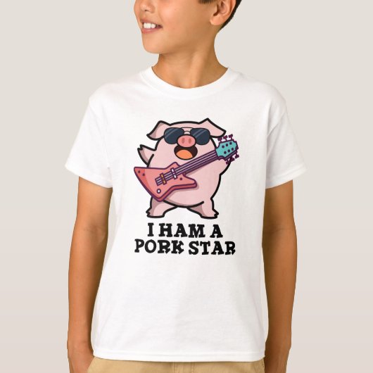 Ich bin ein Schweinestern Funny Rock Star Pig Puff T-Shirt (Vorderseite)