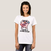 Ich bin ein Schweinestern Funny Rock Star Pig Puff T-Shirt (Vorne ganz)