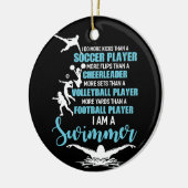 Ich bin ein Schwimmer, der mehr Kicks macht als ei Keramik Ornament (Links)