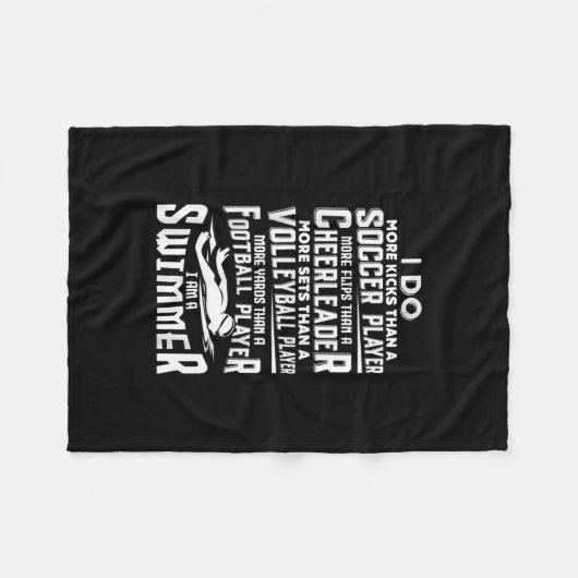 Ich bin ein Schwimmer Funny Schwimmbad Schwimmer G Fleecedecke (Vorderseite (Horizontal))