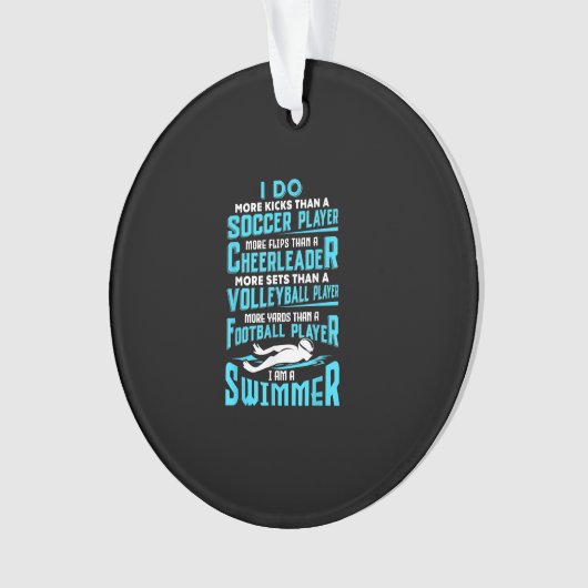 Ich bin ein Schwimmer Funny Swimming Pool Schwimmb Ornament (Vorderseite)