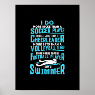 Ich bin ein Schwimmer Funny Swimming Pool Schwimmb Poster