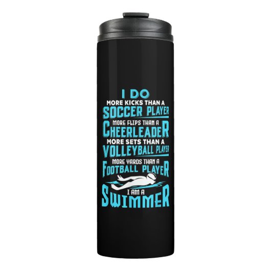 Ich bin ein Schwimmer Funny Swimming Pool Schwimmb Thermosbecher (Vorderseite)