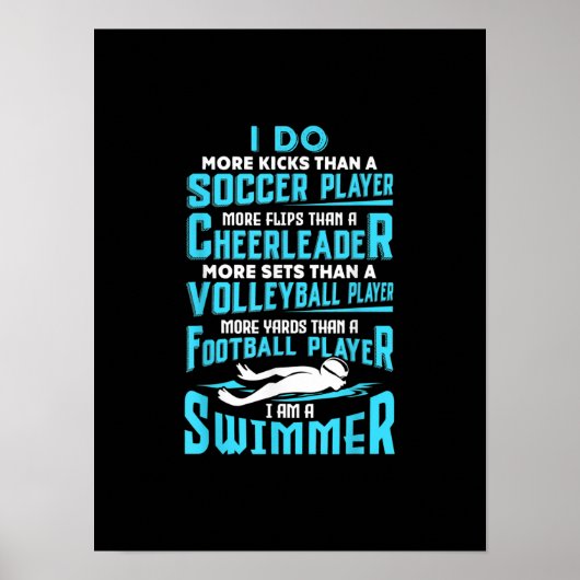 Ich bin ein Schwimmer Funny Swimming Pool schwimme Poster (Vorne)
