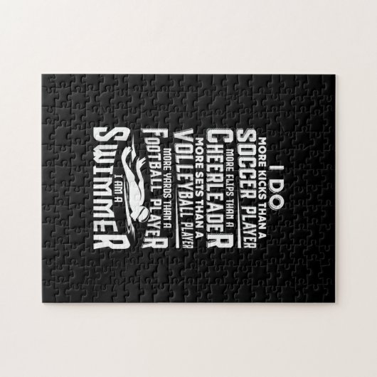 Ich bin ein Schwimmer Funny Swimming Pool Schwimme Puzzle (Horizontal)