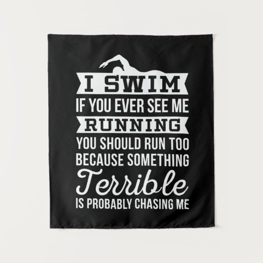 Ich bin ein Schwimmer Wandteppich (Vorderseite)