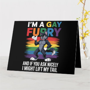 Ich bin ein schwuler Fell-Fuchs-Wolf-Regenbogen St Karte