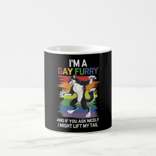 Ich bin ein schwuler Fellfuchs Regenbogen-LGBTQ-St Kaffeetasse