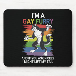 Ich bin ein schwuler Fellfuchs Regenbogen-LGBTQ-St Mousepad