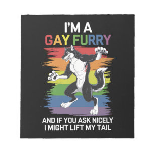 Ich bin ein schwuler Fellfuchs Regenbogen-LGBTQ-St Notizblock